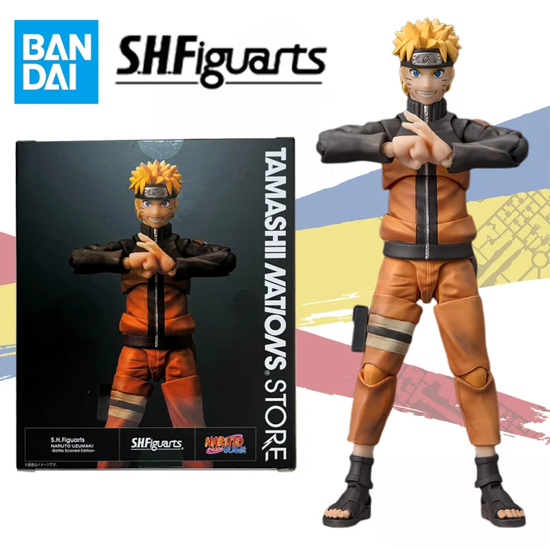 

Bandai Original S.H.Figuarts SHF Uzumaki Naruto Battle Scarred Edition Anime Action Figure Finished Model Kit Toy Gift for Kids