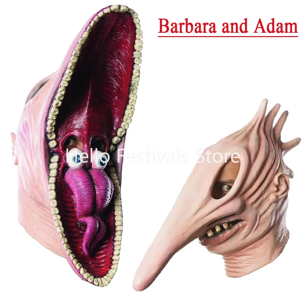 Adam Barbara Full Face Headgear for Halloween Cosplay Prop Scary Halloween Mask Carnival Masquerade Party Dress Up Fright Props