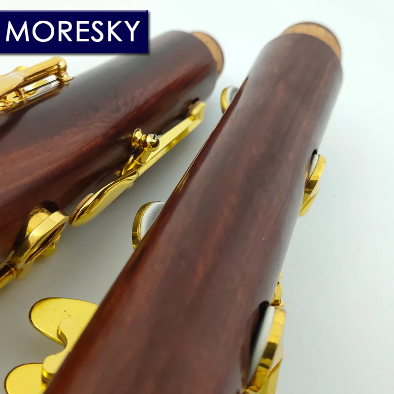 MORESKY Red Wood Professional Clarinet Rosewood Bb Gold-plated Keys Mopane Sib Klarnet M17