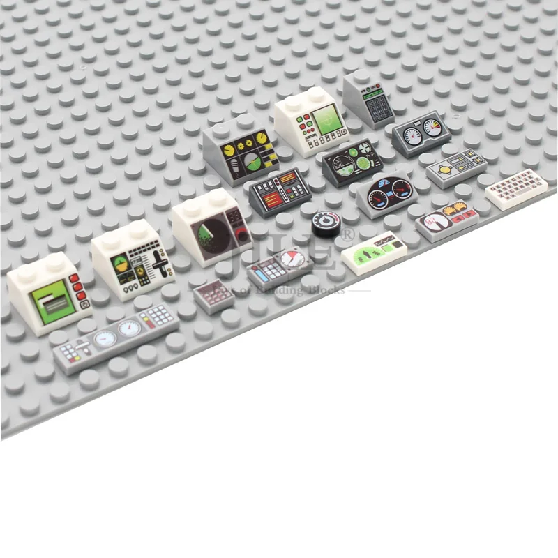 50 pz MOC City Bricks piastrelle pendenza calibri controlli centro Radar schermo tastiera modello stampato Building Blocks Kit strumenti giocattoli