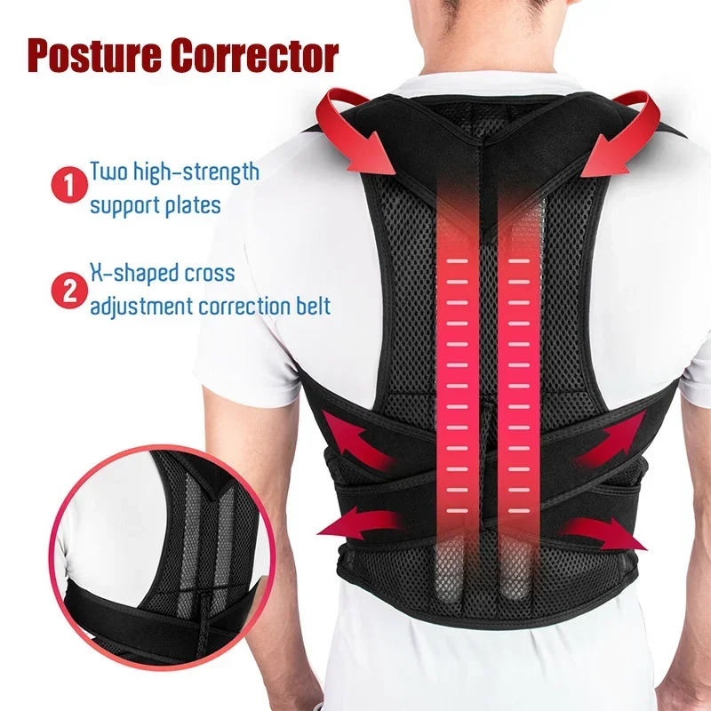 Posture Corrector Back Support Belt Orthopedic Posture Corset Back Brace Support Back Straightener Adjustable Shoulder Wrap XXXL