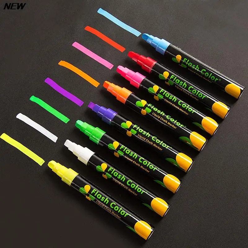 

Fluorescent Board Special Pen, Marker Pen Flash Color Pen Pop Pen Luminous Blackboard Pen Water-Based Erasable Highlighter Pen