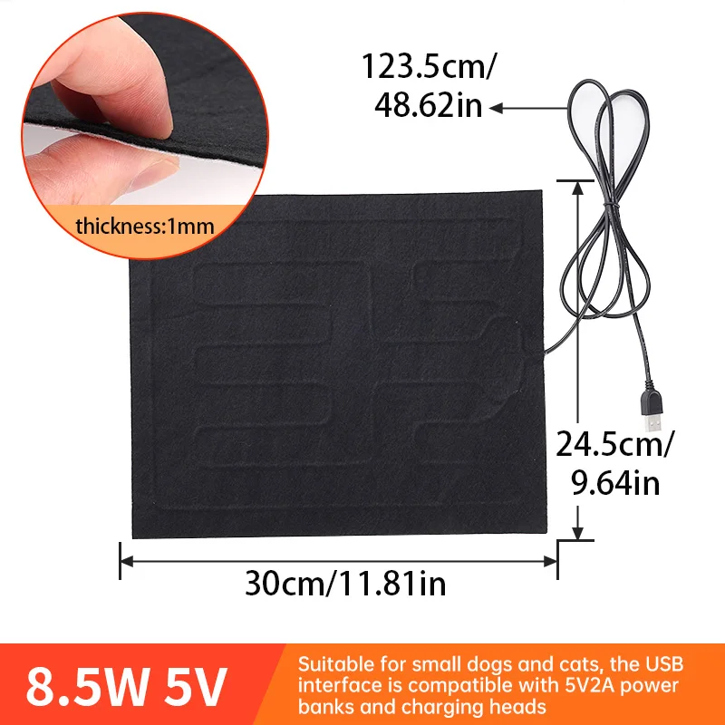 Heating Pad USB Folding Heated Sheet Car Seat Cushion Seat Warmer Waterproof Pet Reptile Animal Winter Heater Mat