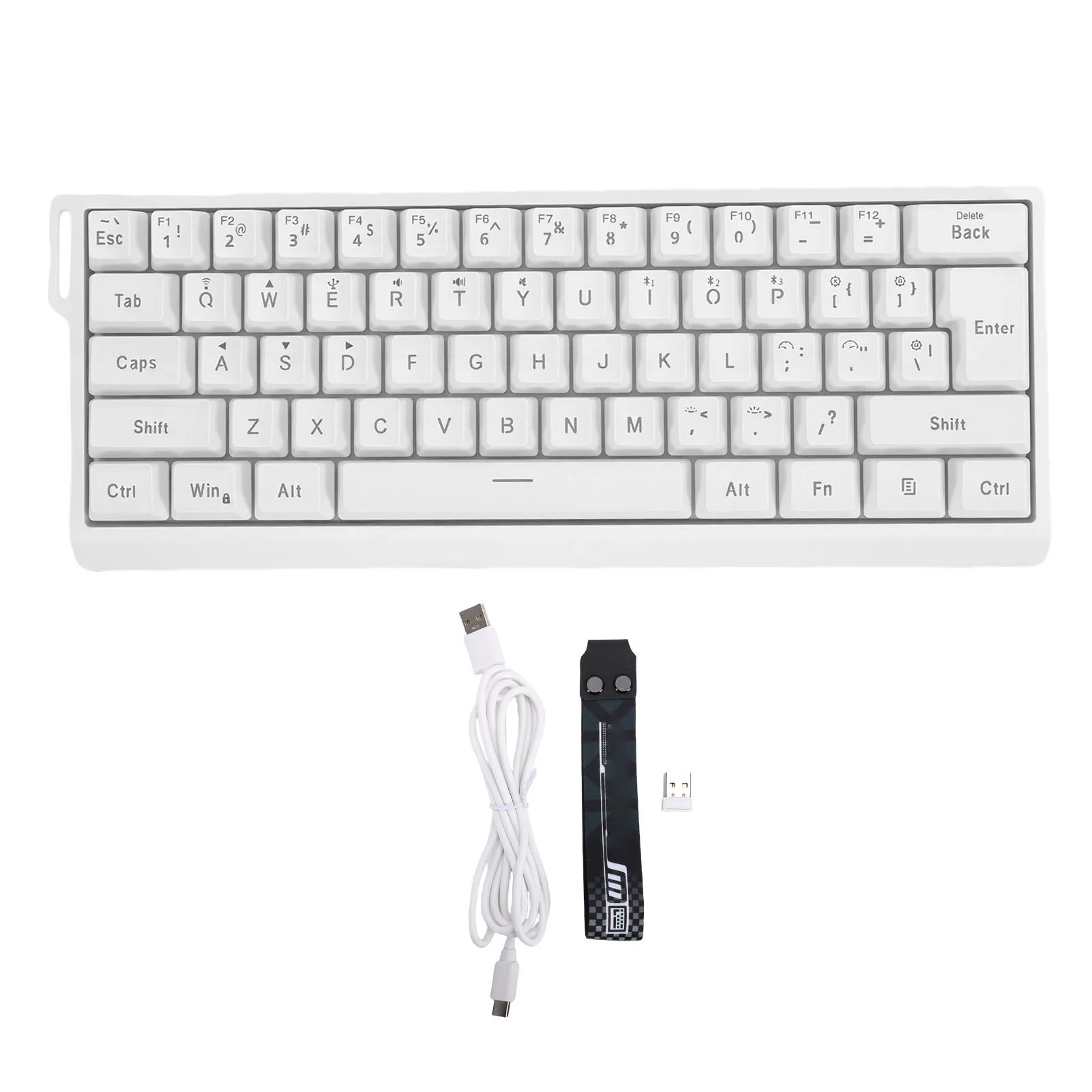 Wireless Mechanical Keyboard 61 Keys Bluetooth 2.4G Wired RGB Lighting Mechanical Gaming Keyboard with Hanging Rope