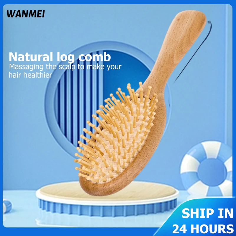 

Wood Brush Nature Wooden Anti-Static Detangle Brush Hair Scalp Massage Comb Salon Hair Air Cushion Styling Tools for Women Men