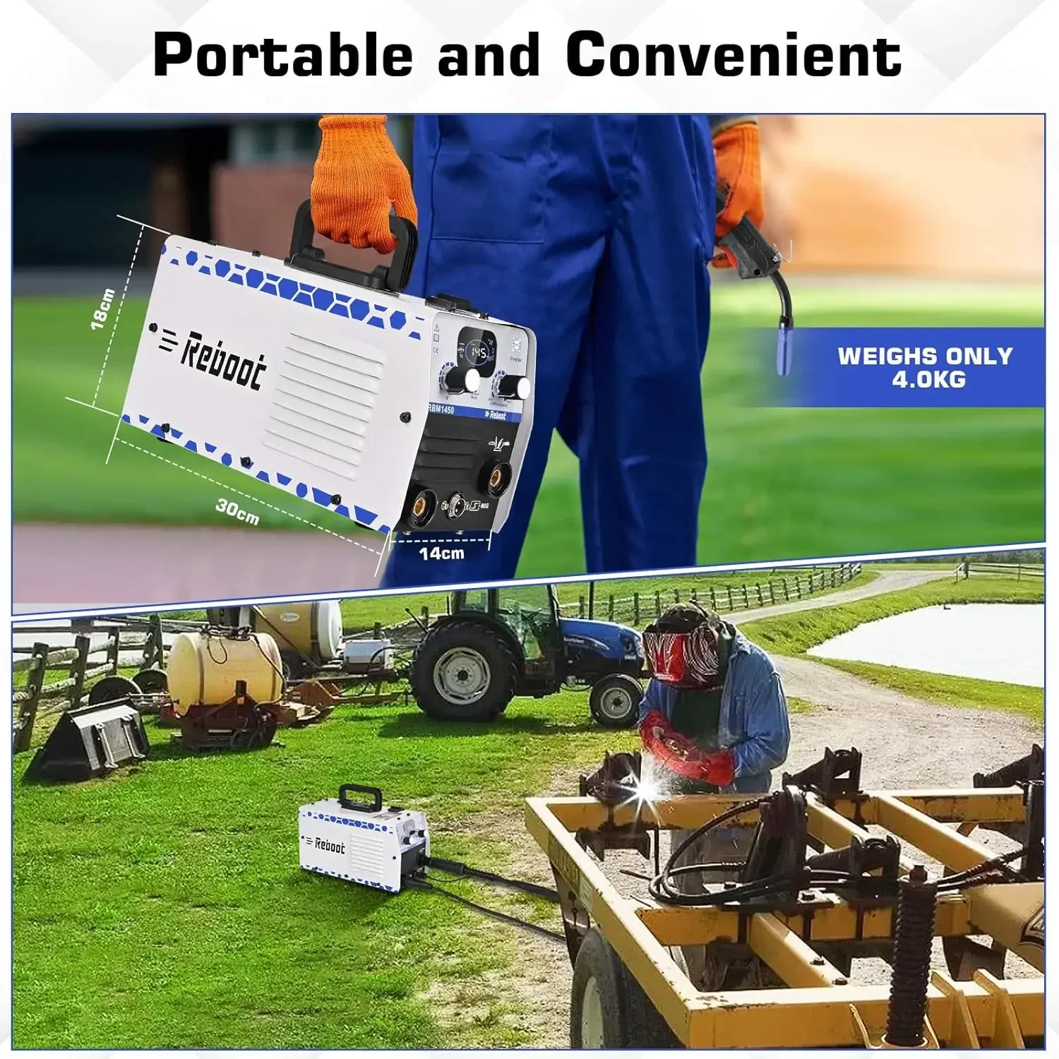 145Amp MIG Welder,110V Flux Core Welder Flux MIG/Lift TIG/Stick 3 in 1 Large LED Digital Display Welding Machine 4