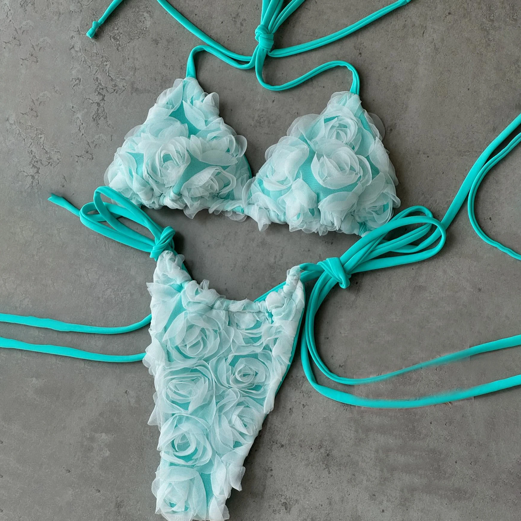 2025 Bandeau Biquini Sexy Bikini Women Swimsuit Push Up Swimwear Female Strappy Bathing Suit Floral Bodysuit Beachwear Swim Suit 4