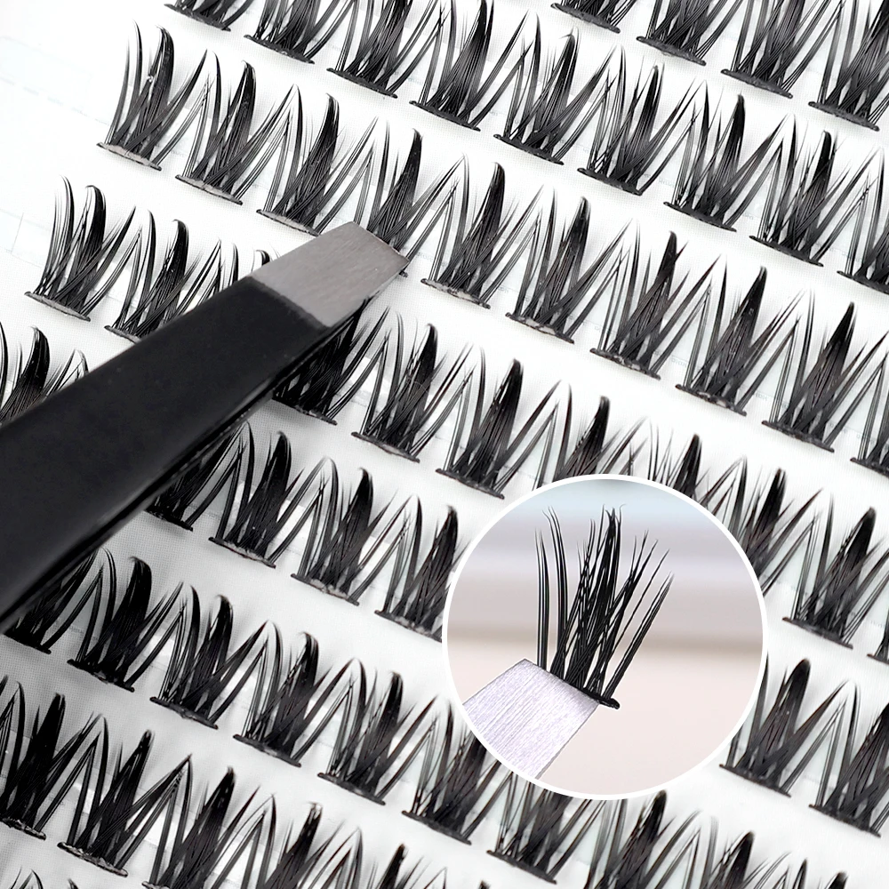 2PCS Stainless Steel Eyelash Tweezers Flat Eyebrow Clip Hair Removal Cosmetic Tools Double Headed Blackheads Acne Removal Tools 6