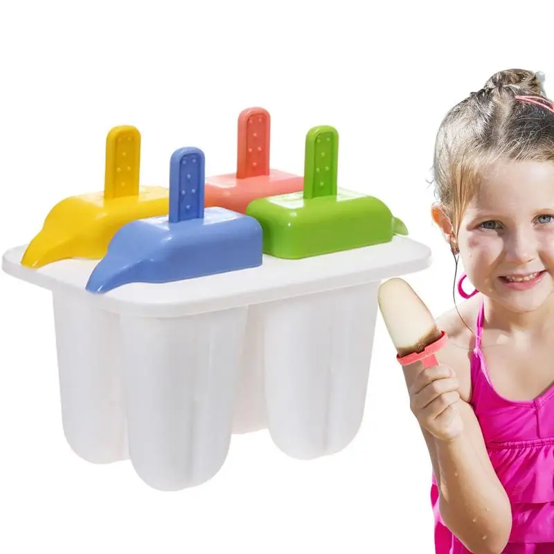 

Popsicle Mold 6 Hole Silicone Ice Cream Forms DIY Homemade Dessert Fruit Juice Ice Pop Cube Stereo Mold With Cover Sticks