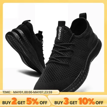 Chaussures de course légères à lacets pour homme, baskets de sport, de marche, confortables et respirantes