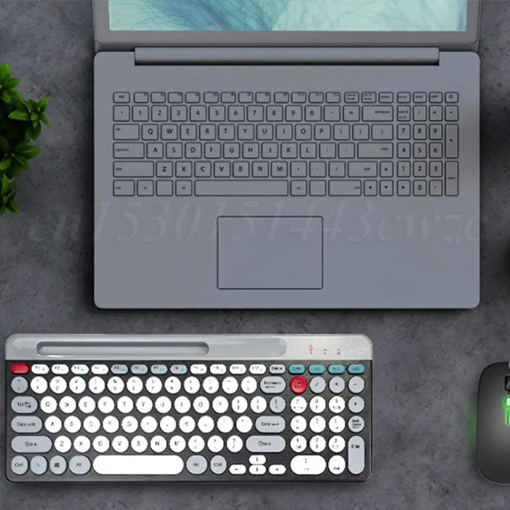 인체공학적 충전식 무선 키보드 마우스 세트, BT 2 모드, 휴대폰 거치대 포함, Mac, iOS, 안드로이드, Win7, 2.4Ghz