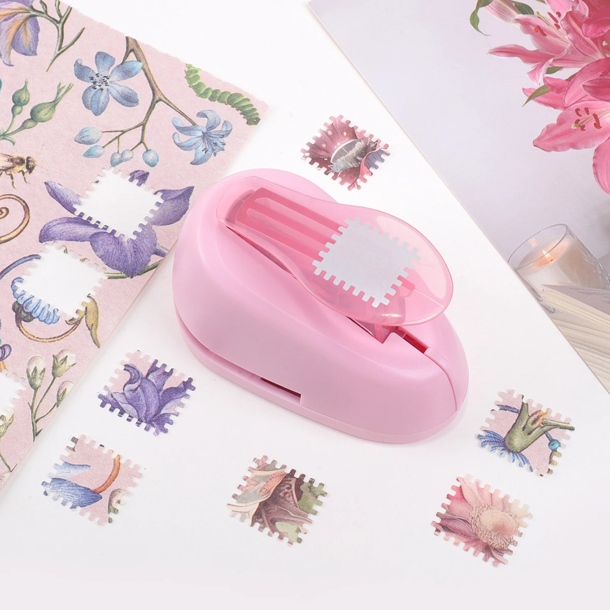 Stamp Shaped Paper Punch, Portable Hole Puncher for Crafts, Scrapbooking Supplies, DIY Card Making & Paper Crafting Tool Gift 1