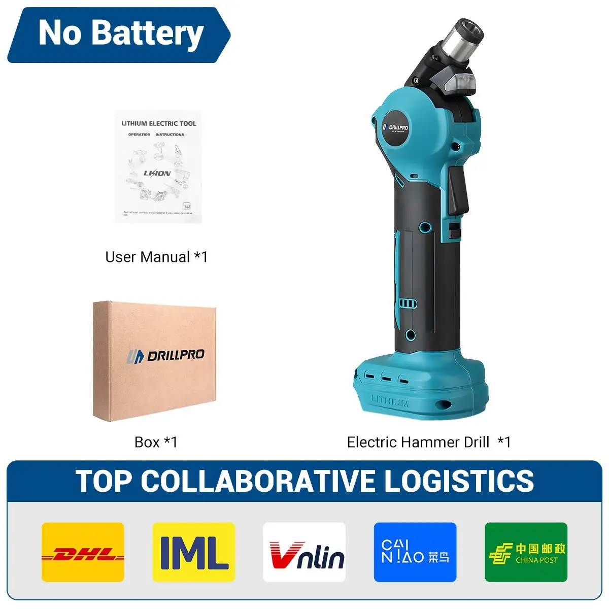 Electric Hammer Drill Cordless Nail Drill Hammer Screwdriver Adjustable Head Woodworking Power Tool for Makita 18V Battery 5