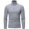 Turtleneck For Men Solid Color Slim Elastic Thin Pullover Spring Autumn Underwear Turtleneck Men Knitting Blouse Base Tshirt Top 5