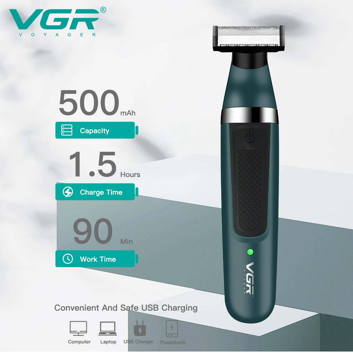 VGR 2in1 Face + Body Electric Shaver Men Grooming Kit Beard&Body Trimmer Rechargeable Electric Razor Wet Dry Washable electric shaver hair trimmer electric razor rotary shaver