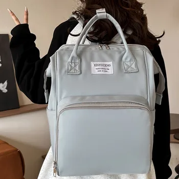 Multifunctional Mommy Backpack Oxford Cloth Large Capacity Baby Diaper Bag Solid Color Wear-resistant Mommy Shoulder Bag Travel