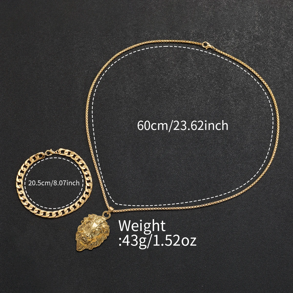 3pcs/set Fashion Men's Luxury Watch Set Trendy Party Hip Hop Men's Quartz Analog Watch with Jewelry Set(Box not included)）