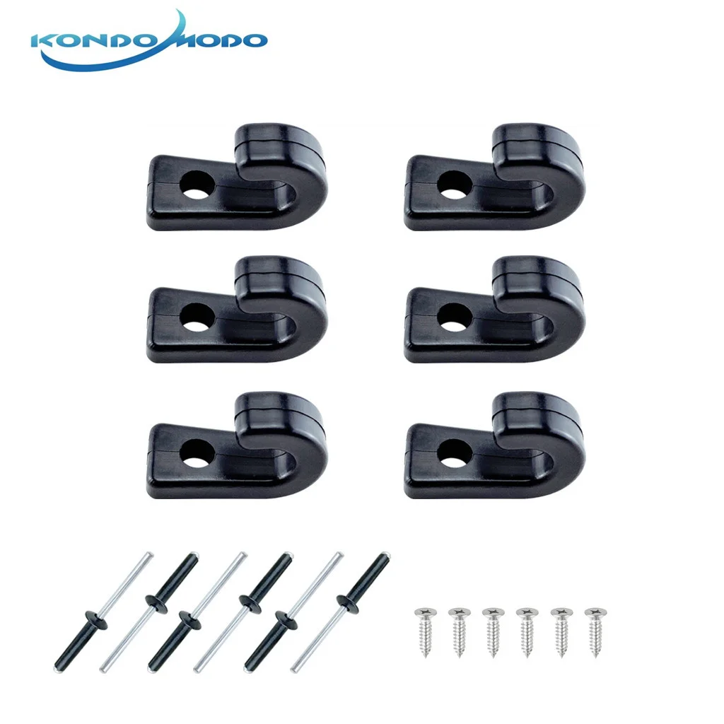 6PCS Nylon Lashing J Hooks Rigging Accessories For Boat Kayak Canoe