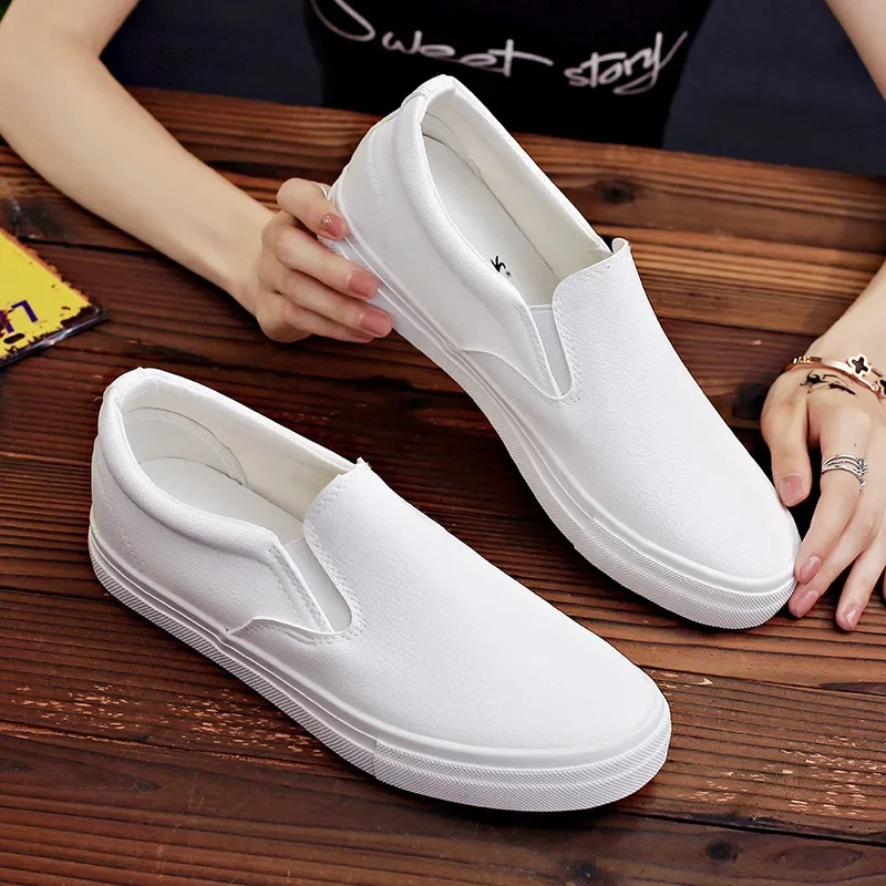 Men's white fashion casual flat shoes 2021 new vulcanized shoes unisex couple shoe comfortable large size men's shoes 35-45