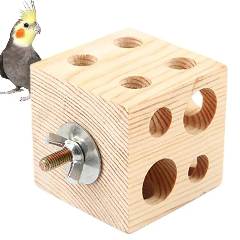 

Foraging Toys For Birds Wood Block Teething Toy For Bird Chew Multifunctional Funny Training Toys Easy Installation Tabletop Puz