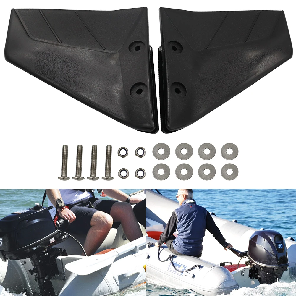 Hydrofoil Stabilizer with Bolt Nut Dual Fin Outboards ABS Plastic Wings Marine Hydrofoil Stabilizer for 4-50 HP Yacht Wave Board
