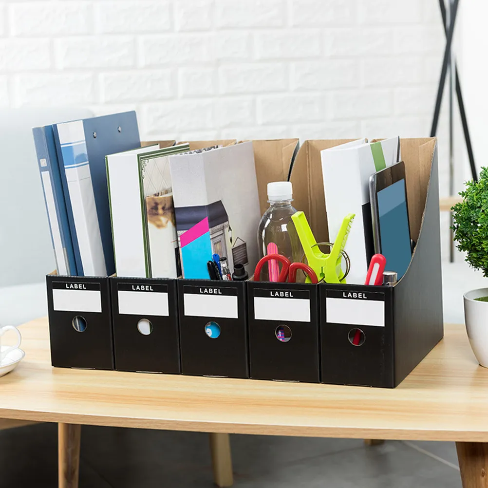 5Pcs 튼튼한 친환경 파일 보관 주최자 사무실 연구 도서관 교실 파일 홀더 잡지용 데스크탑 문서 상자