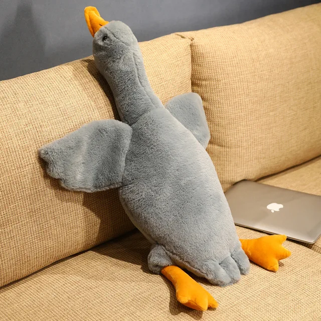 thumbnail image 1 of Juguete de peluche largo de apaciguamiento, simulación de pato de alas grandes, pájaro gigante de peluche suave, muñeco de ganso salvaje tierno para regalo de cumpleaños para niños, 1 of 5