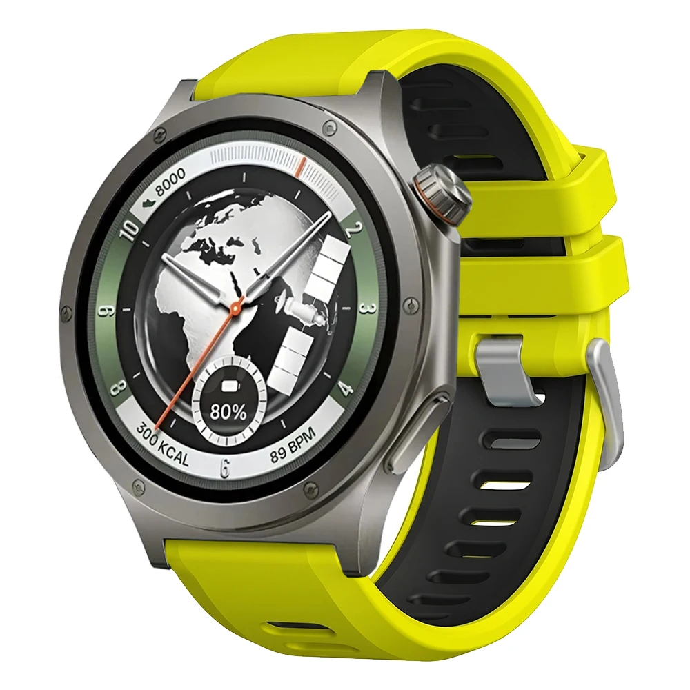 Two-Tone Sports Silicone Strap, 22mm - Versatile Wristband
