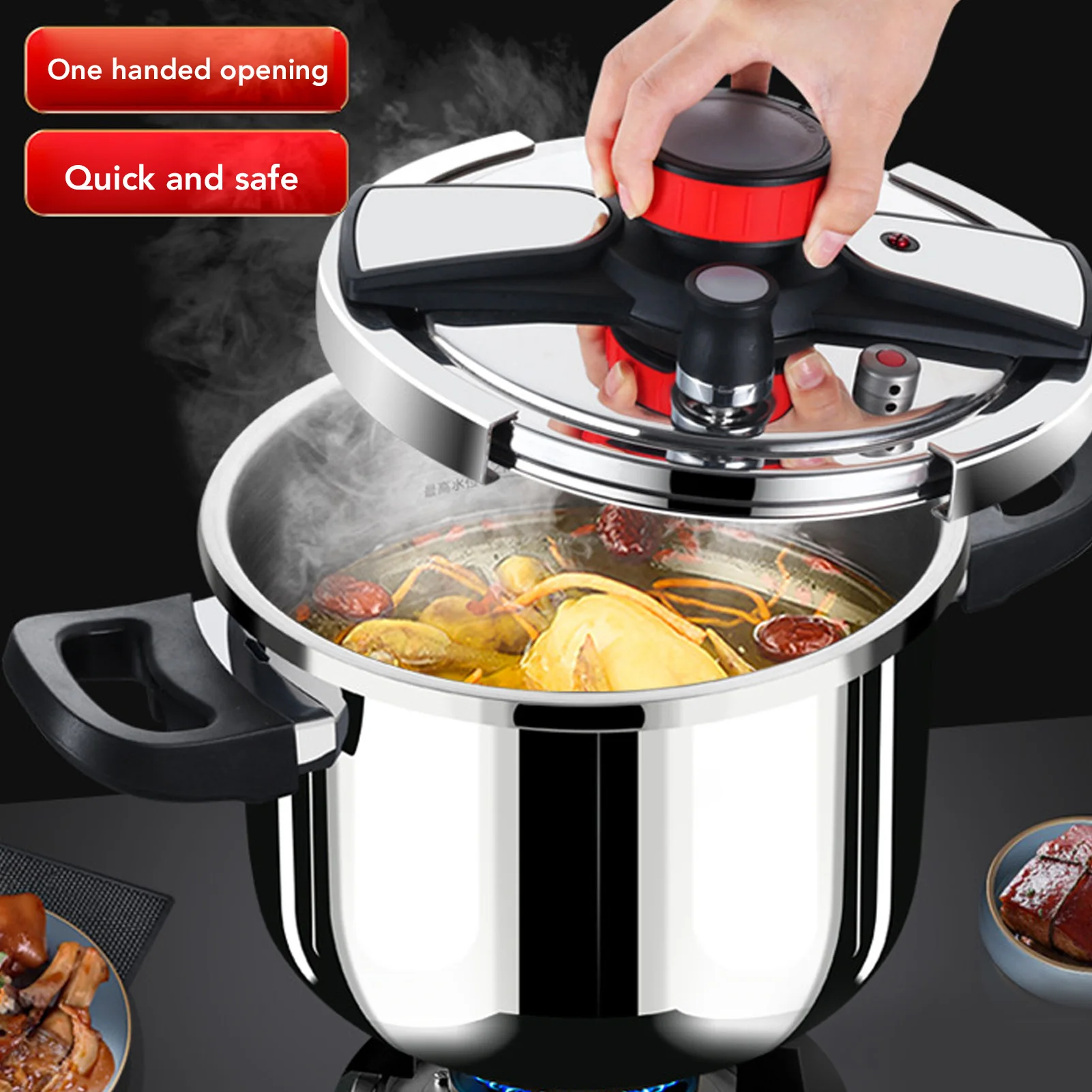 Description Picture 4 of itemLarge Pressure Cooker Household 304 Stainless Steel Pressure Cooker Multi Functional Explosion Proof Pressure Cooker