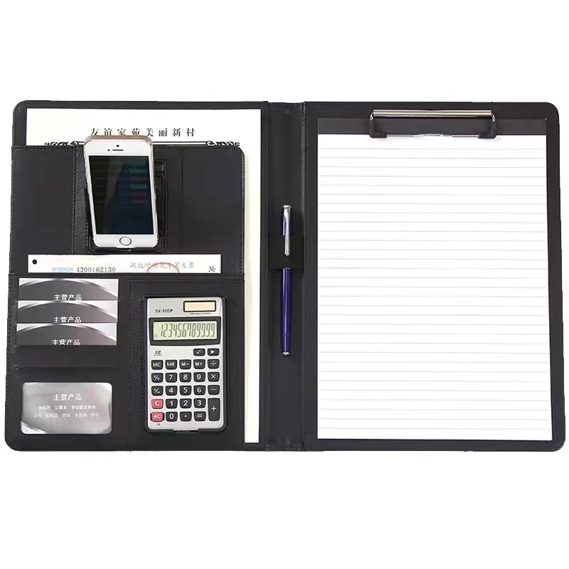 A4 다기능 폴더 글쓰기 보드, 비즈니스 폴더, 문구류 사무용품, 계산기 접이식 휴대폰 브래킷