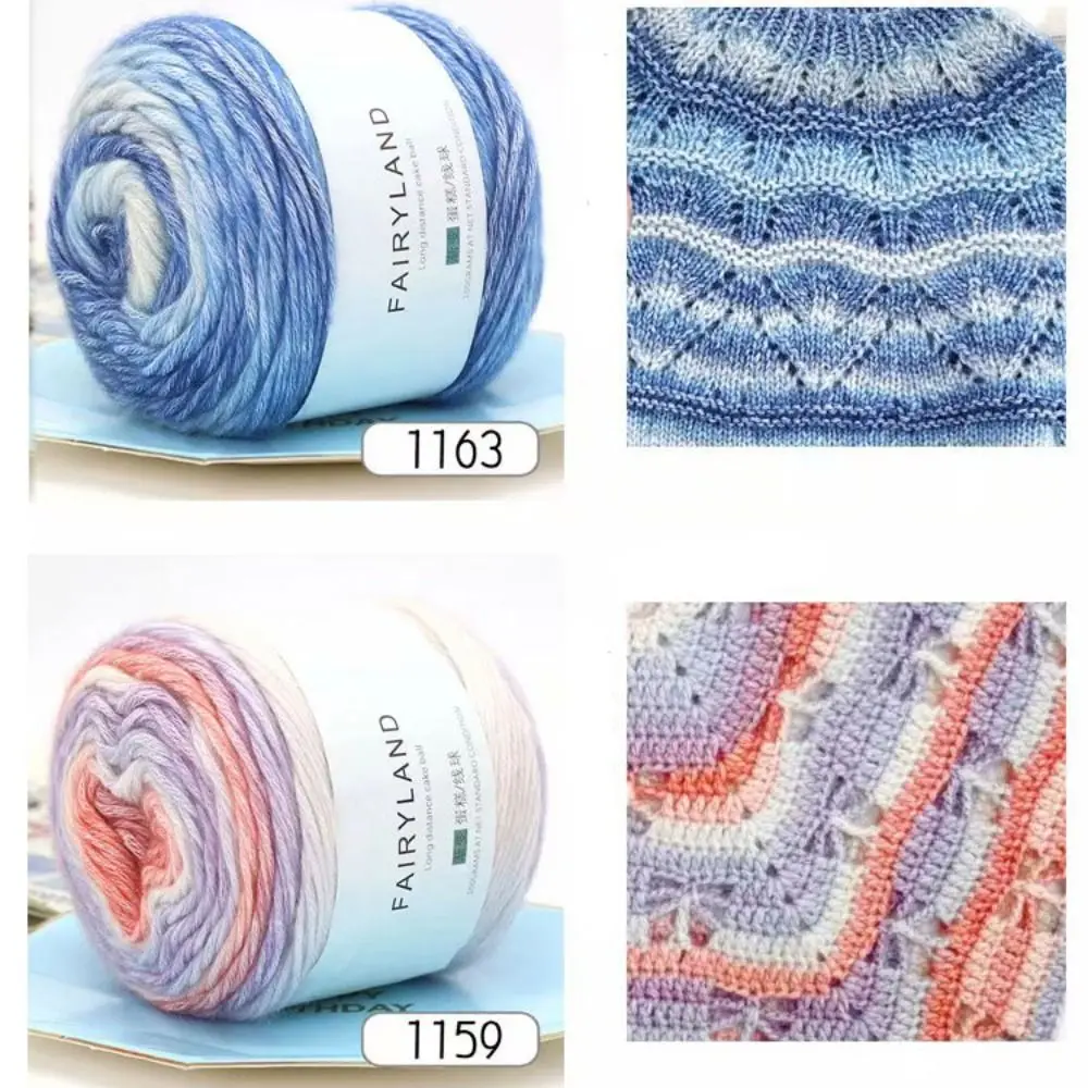 100g Rainbow Woollen Yarn New Soft Hand Woven Cake Yarn Hat Scarf Sweater Dyeing Crocheting Fancy Blend