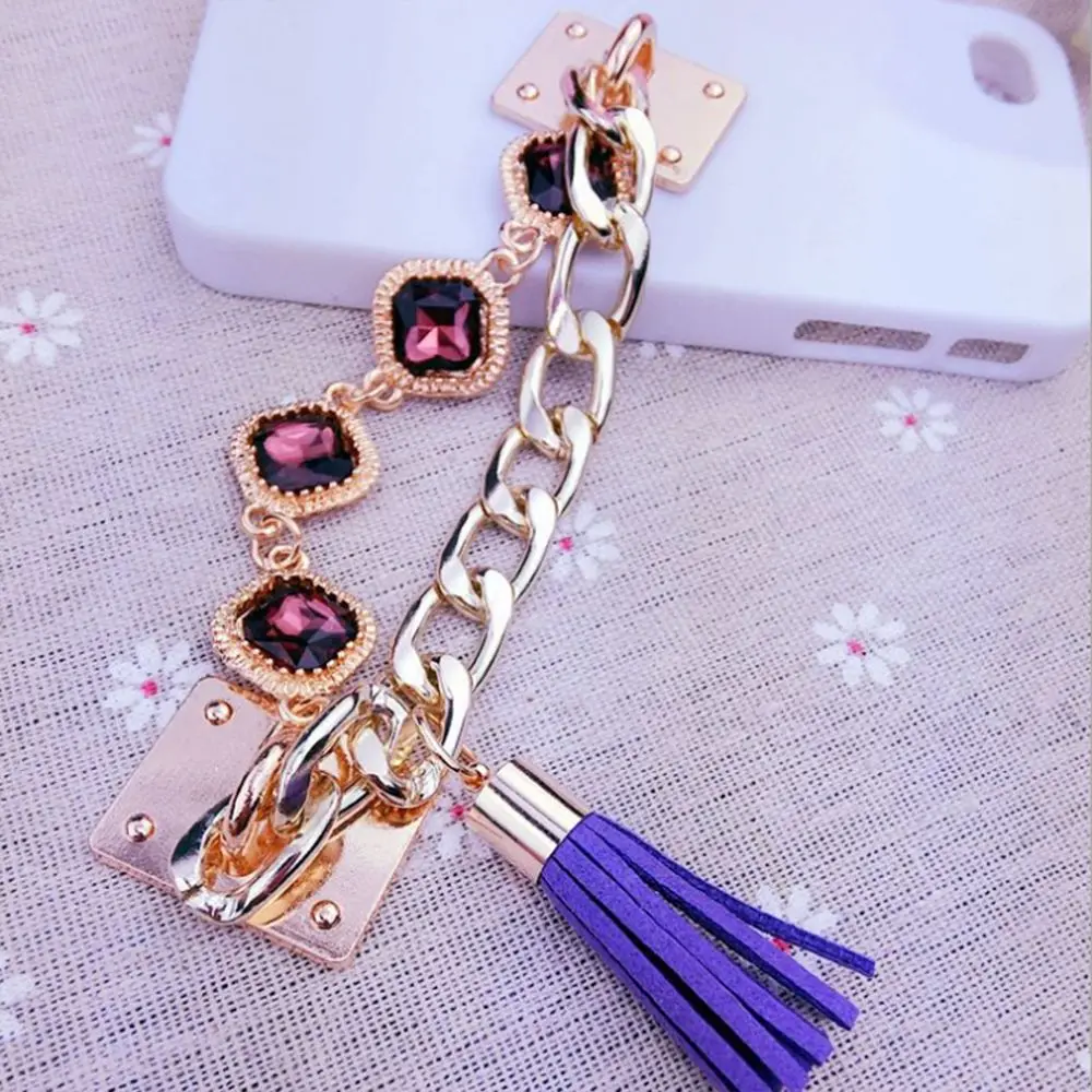 Elegant Rhinestone Beaded Phone Lanyard and Charm Accessory