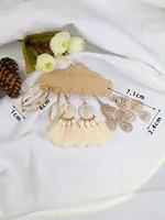 White Tassel Shell Earrings set