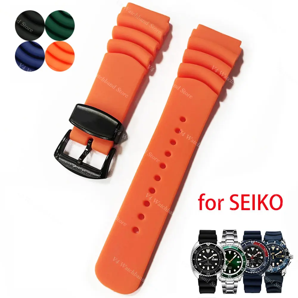 Braccialetto In Silicone Da 20Mm 22Mm Per Cinturino Da Polso Seiko Skx007 Marine Master Muslimah Per Cinturino Impermeabile Per Sport Subacqueo Cittad