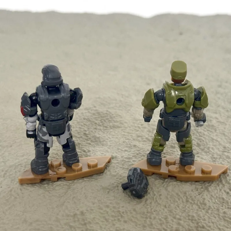 2개 메가 컨스트럭스 블록스 유니버스 UNSC SGT 마커스 스태커 & 스파르탄 전사 피규어 장난감 팩 키트