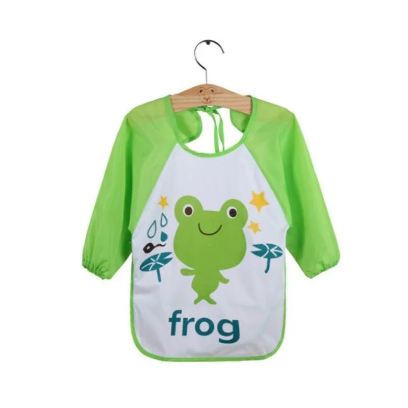 Baby Aprons Waterproof With Long Sleeve Baby Feeding Smock Bibs Baby Apron For Kids Eat Breastplate Children 1-3 Years
