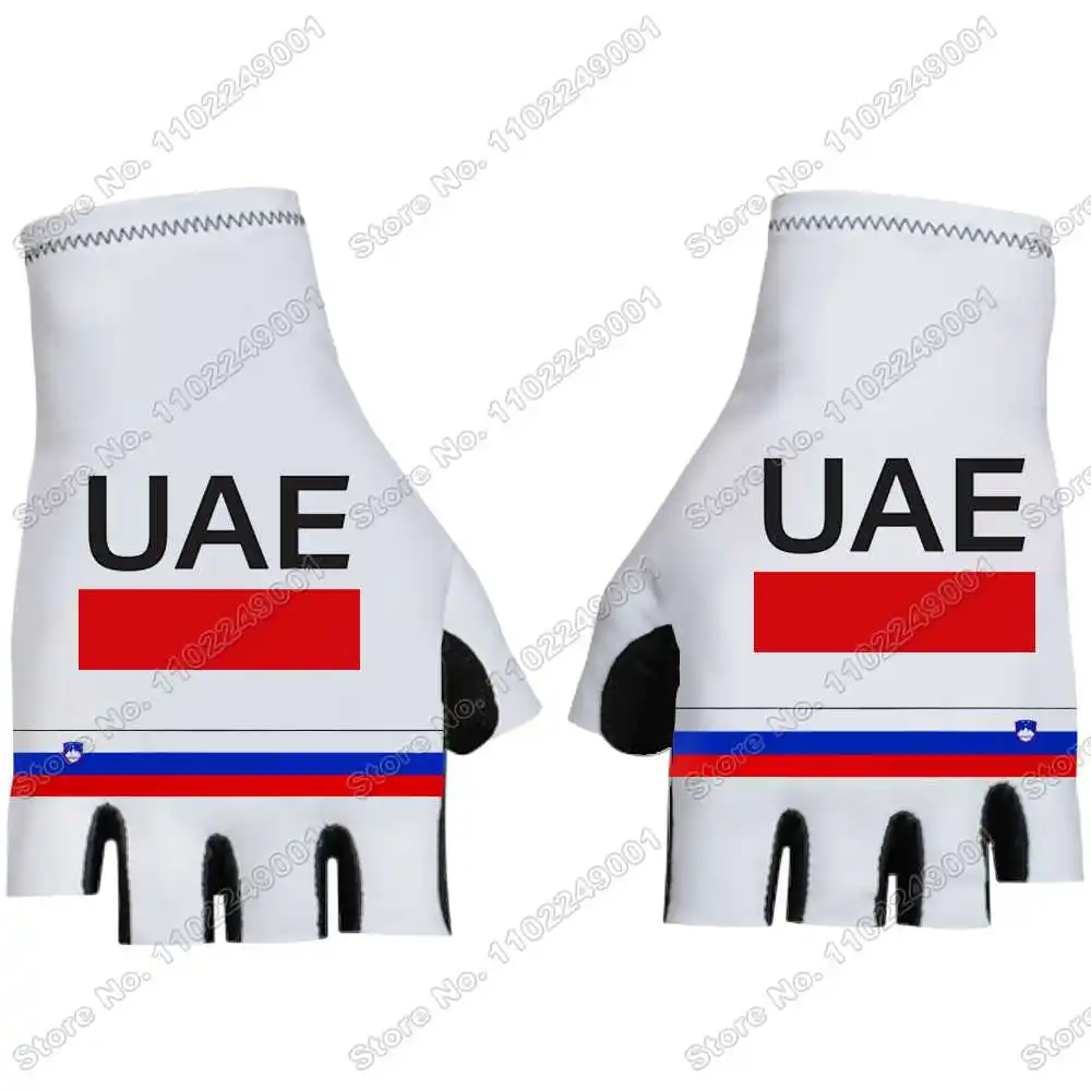 UAE Team Cycling Glove Slovenia Champion Tadej Pogacar Bicycle Gel Half Finger Glove Men Road Bike Jersey Anti-shock Mitten