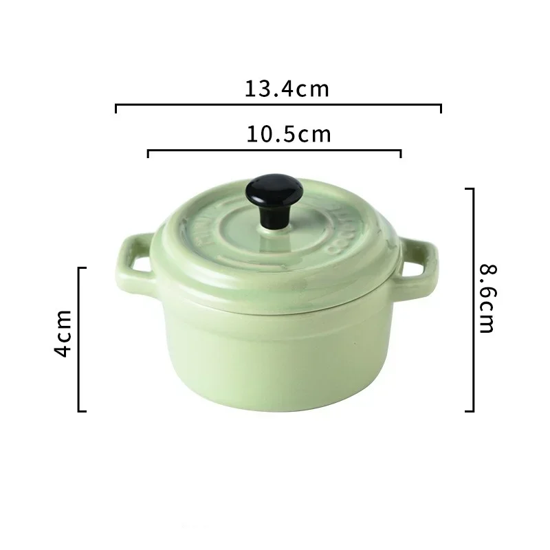 Ceramic Breakfast Ramekins with Lids - Oven Safe Mini Casserole Bowls for Soufflé & French Onion Soup