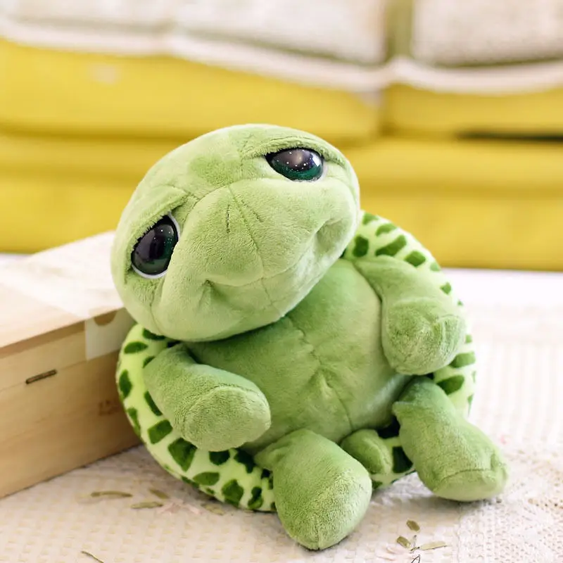 1PC 20cm 30cm 40cm Super Green Big Eyes Stuffed Tortoise Turtle Animal Plush Baby Toy Gift Throw Pillow Small Sea Turtles Dolls 28 40cm super soft radish throw pillow plush toy children s bed comfort sleeping pillow color doll send children birthday gifts