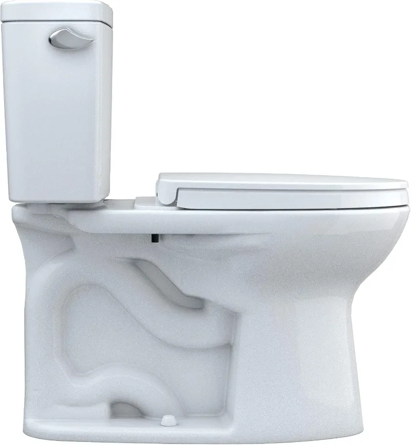 Drake Two-Piece Elongated 1.6 GPF Tornado FLUSH Toilet with and Soft Close Seat Ready Cotton White TORNADO FLUSH