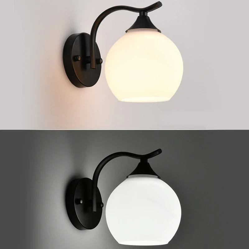 

Glass Wall Lamps Indoor Simple Style Wall Sconces Wall Light Lamp Bedroom Beside Staircase Living Room Wall Sconce AC85-265V