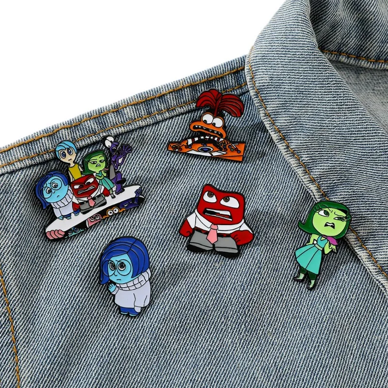 

2024 Disney New Inside Out 2 New Brooches Kids Clothes Backpack Decoration Metal Brooches Women Girl Fashion Accessories Gift