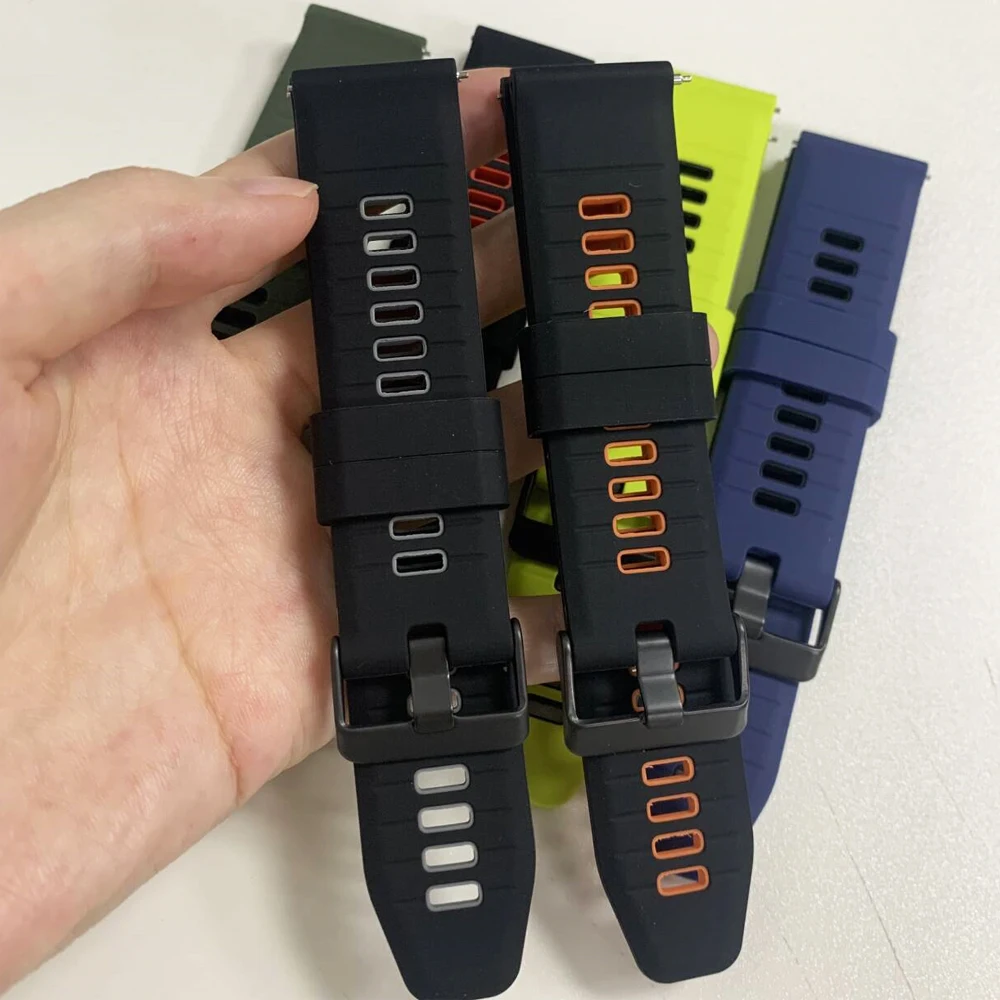 22mm Sport Watchband - Silicone Bracelet, Adjustable Strap Replacement