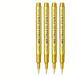 Metallic Gold & Silver Permanent Marker Set - Waterproof, Perfect for DIY Crafts, Resin Art, Painting, and Office Supplies (Glod)