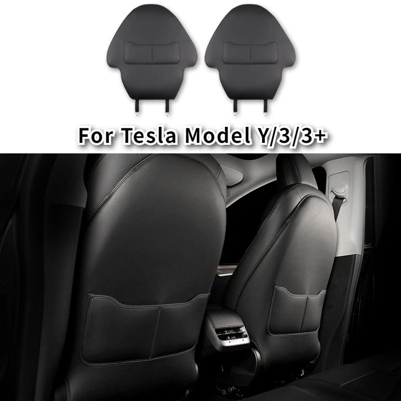 Car Seat Anti Kick Pad for Tesla Model Y/3/3+ Leather All/Half Inclusive Rear Backrest Protection Cover Pad Interior Accessories