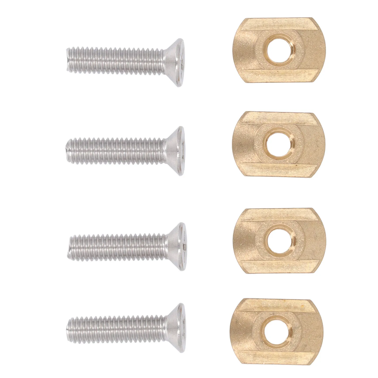 4 Sets Surfboard Screw Plate Copper Seawater Erosion Resistant Fins Box Screw Plate for Longboard Accessories