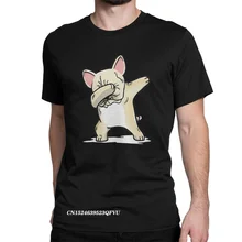 Camiseta divertida de Dabbing para hombre, Camisa de algodón con cuello redondo para mascotas, perros, Bulldog Francés, Harajuku, clásica