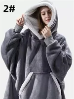 Winter Hoodies Sweatshirt Women Men Pullover Fleece Giant TV Oversized Blanket with Long Flannel Sleeves 1