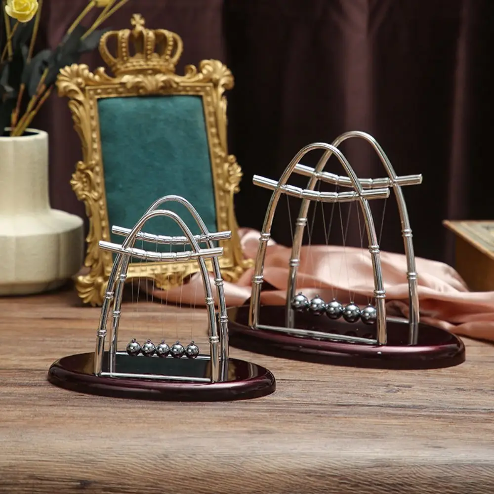 물리 과학 진자 그네 장식품 데스크탑 홈 데코레이션 금속 진자 공 영구 운동 교육용