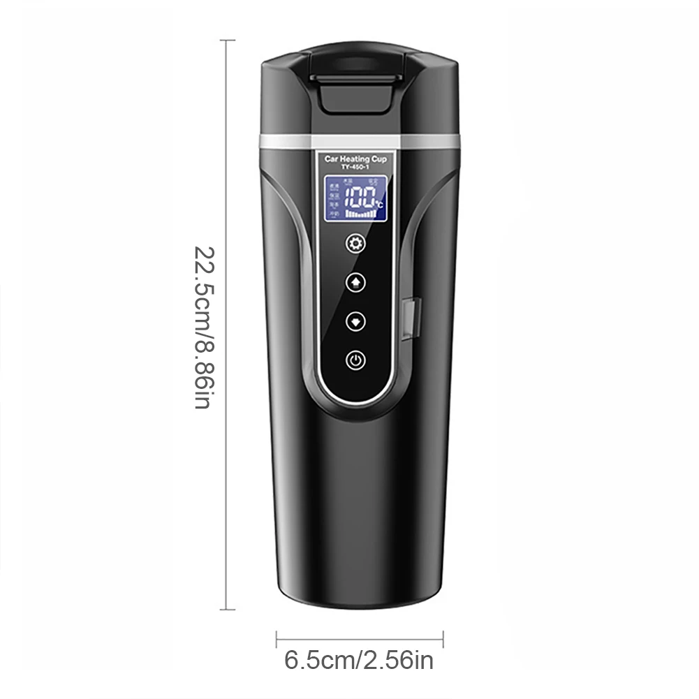 12V/24V 차량용 스마트 머그컵 디지털 자동차 가열컵 500ML 지능형 가열 주전자 온도 조절 기능 차량용품